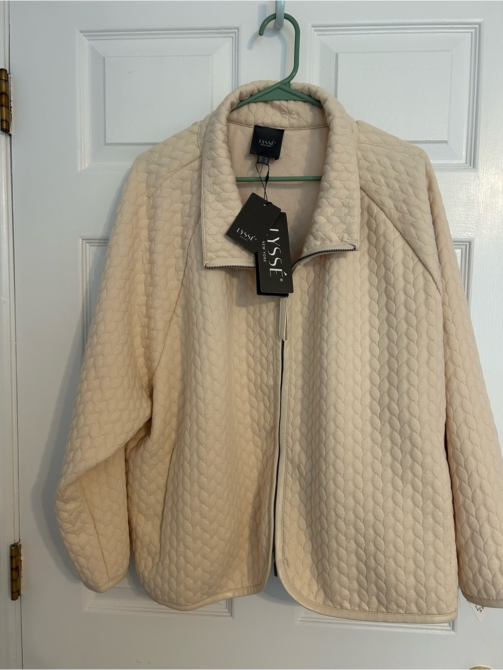 LYSSE Cream Quilted Zip-Front Jacket
